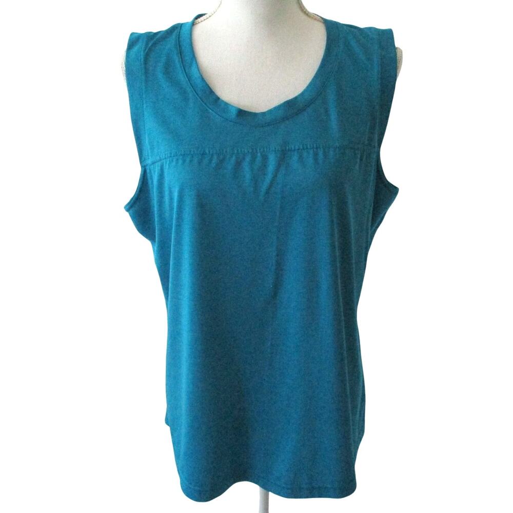 Athletic Women's Blue Sleeveless Stretch Lightweight Tank Shirt Size XL